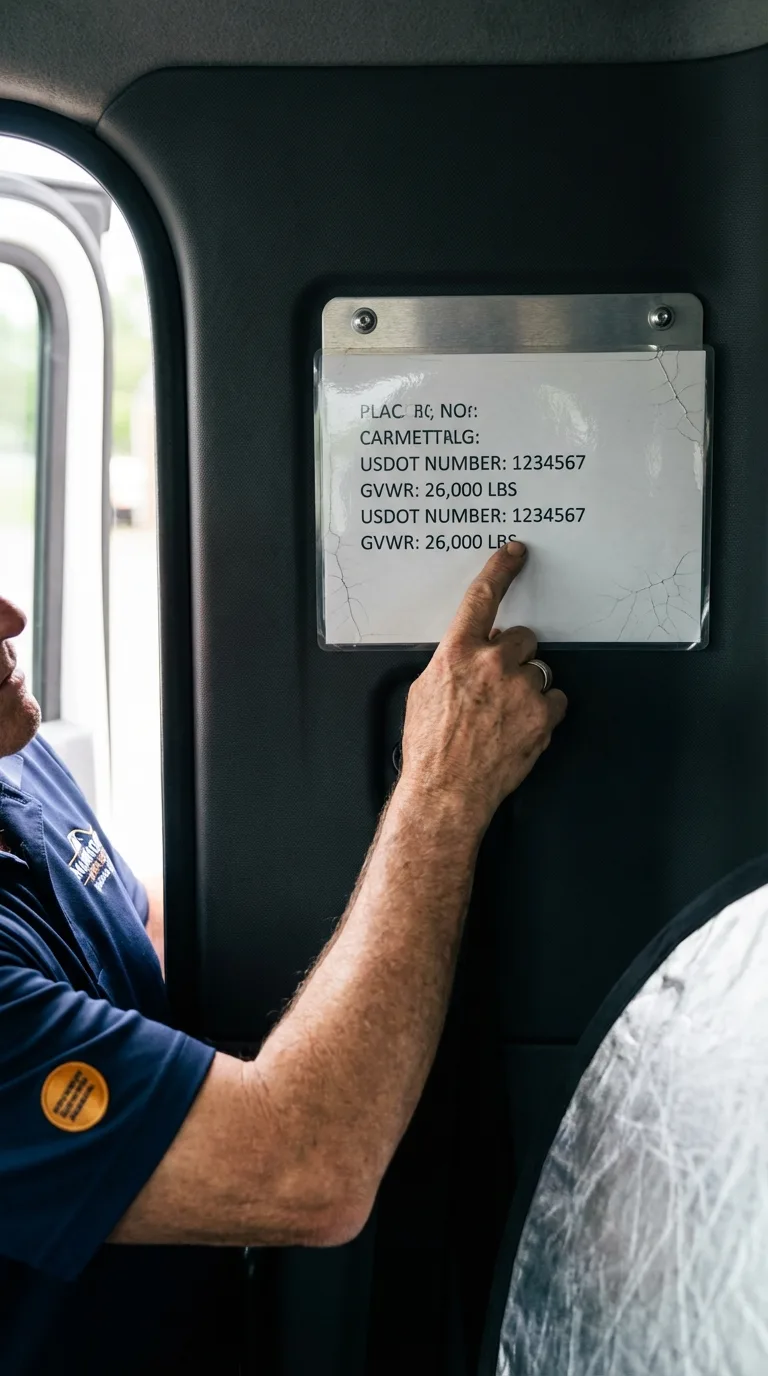USDOT licensing placard verification in Pennsville